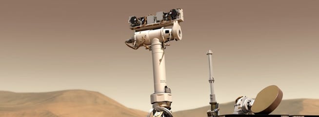 Photo of space robot surveying planet mars