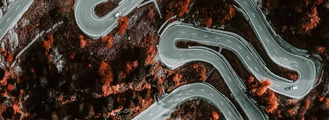 A photo of the road taken from above